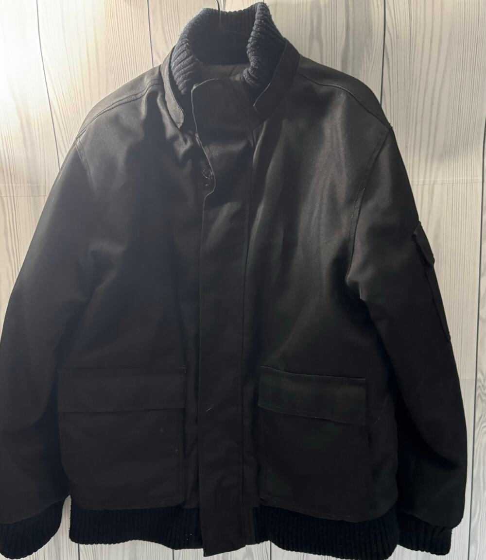 Old Navy Vintage Y2K Utility Jacket Thick Mens Large Full Zip Work Black